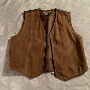 🌸Great Northwest tans Leather vest, zips up the middle, size large🌸